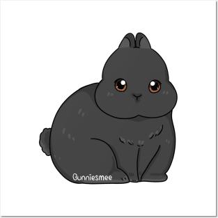 Netherland Dwarf Black Solid | Bunniesmee Posters and Art